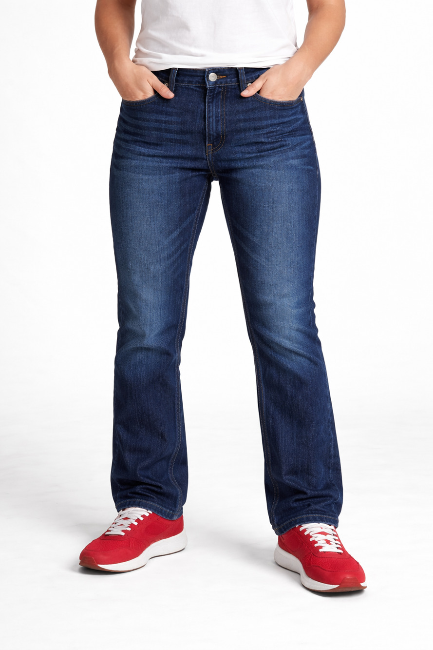 Lee Regular Fit Straight Leg Mid Rise Dark Wash Blue Jeans/Pants W34/L34
